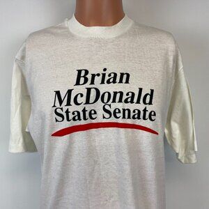 Vintage 90s Brian McDonald State Senate T Shirt Mens L Made USA Massachusetts